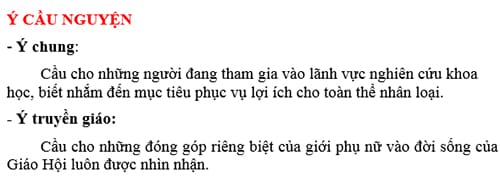 Phân Công Phụng Vụ tháng 3/2015