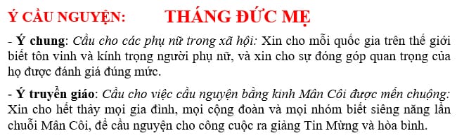 Phân Công Phụng Vụ tháng 5/2016