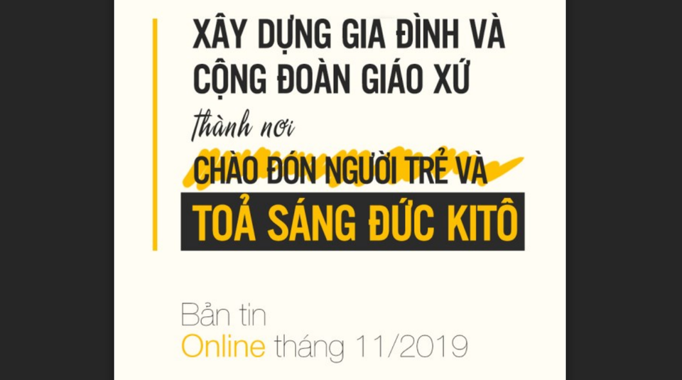 Bản tin Online tháng 11-2019 của Ủy Ban Giới Trẻ và Thiếu Nhi
