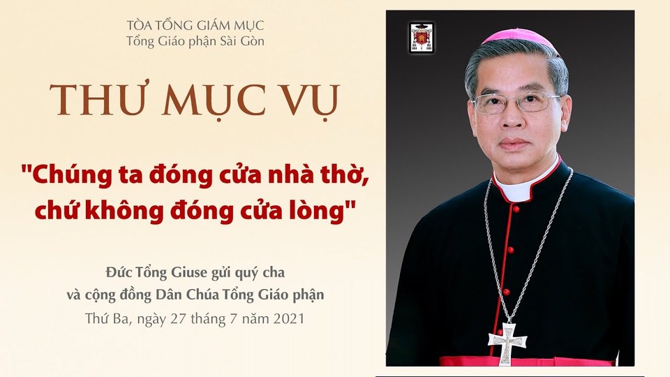 TGp Sài Gòn: Thư mục vụ Đức Tổng Giuse gửi quý cha và cộng đồng Dân Chúa Tổng Giáo phận