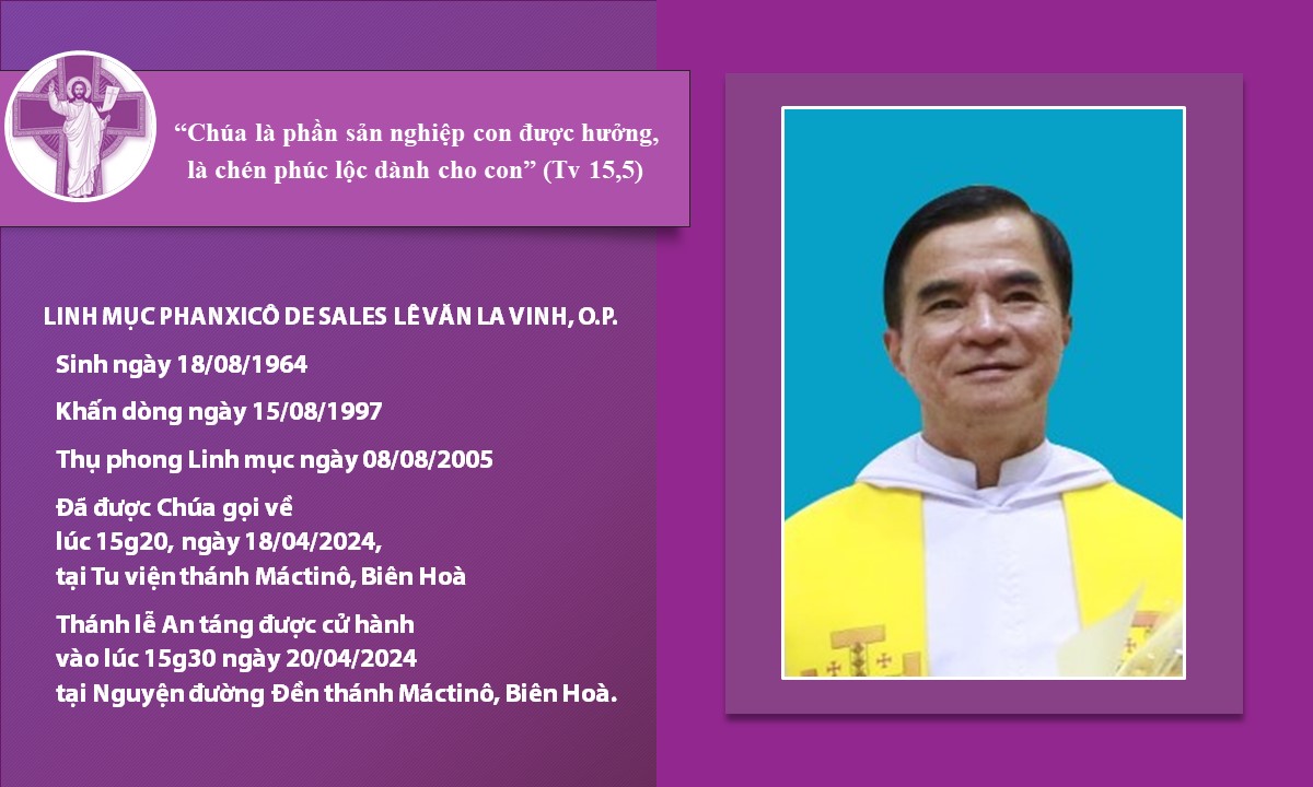 Cáo Phó Cha Phanxicô De Sales LÊ VĂN LA VINH, O.P.