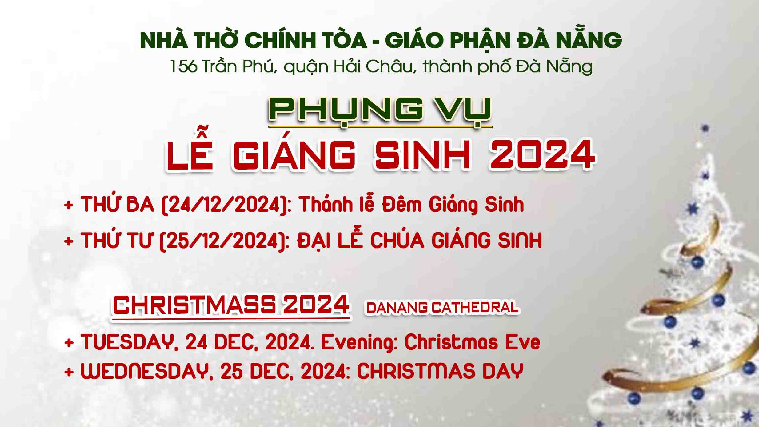Phụng vụ LỄ GIÁNG SINH 2024 tại Nhà thờ Chính Tòa Đà Nẵng